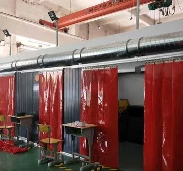Red flexible anti-arc PVC strip curtain for welding Red flexible anti-arc PVC strip curtain for welding